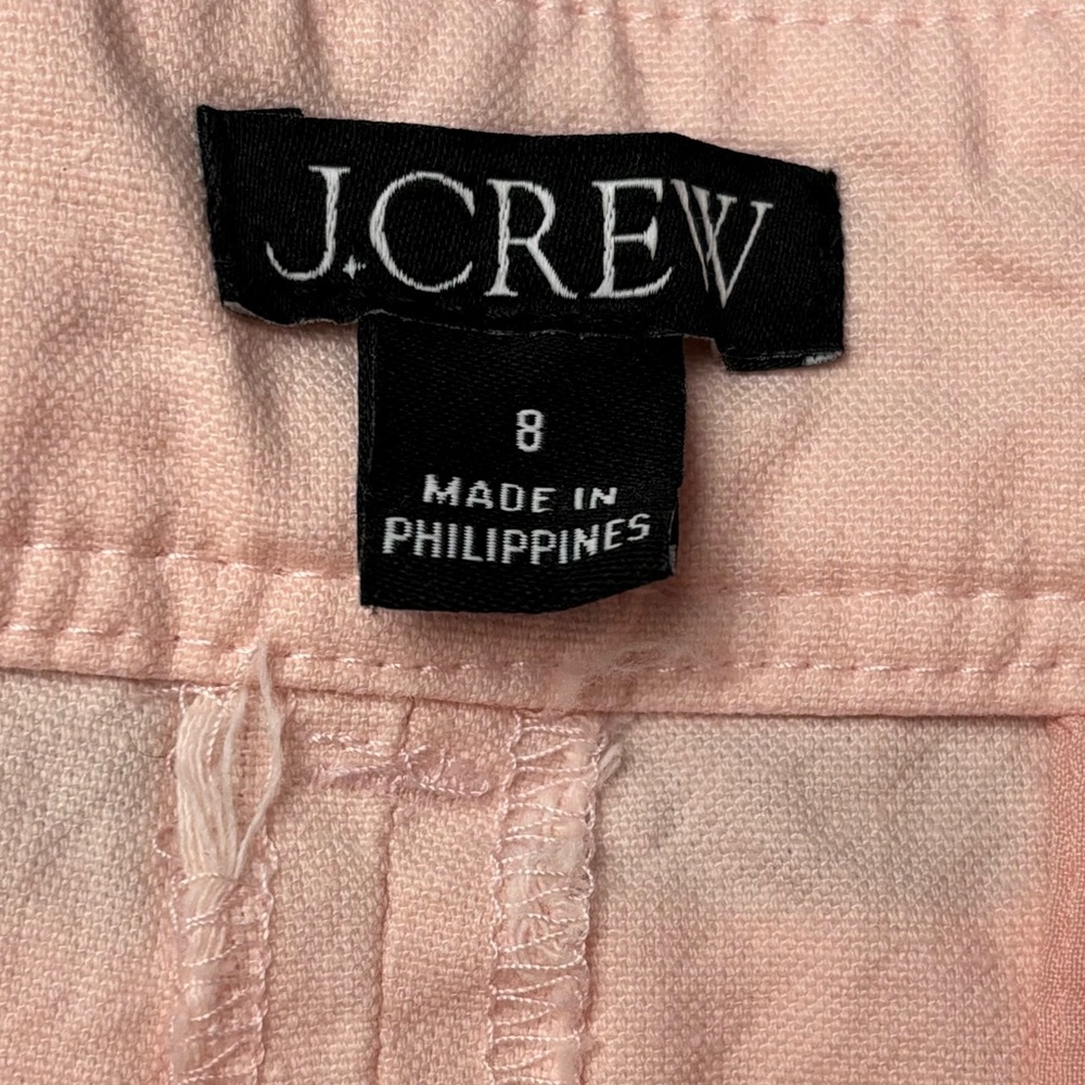 J. Crew Pants Womens 8‎ Pink Full Length Wide Leg Cotton Linen Blend Trouser - Picture 6 of 9